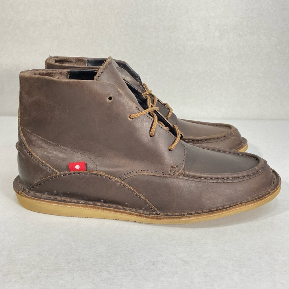 Oliberté Men’s Boots Brown Moc-Toe Chukka Leather Lace Up Shoes Size EU 42 US 9